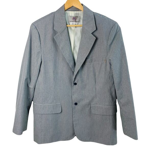 NEW The Teritory Ahead Size 42R Sport Coat Blazer Jacket Gray White Pinstriped - Picture 1 of 10